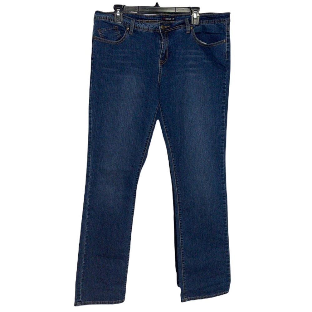 Just Fab Plus Straight Leg Jeans - Blue - Size 14